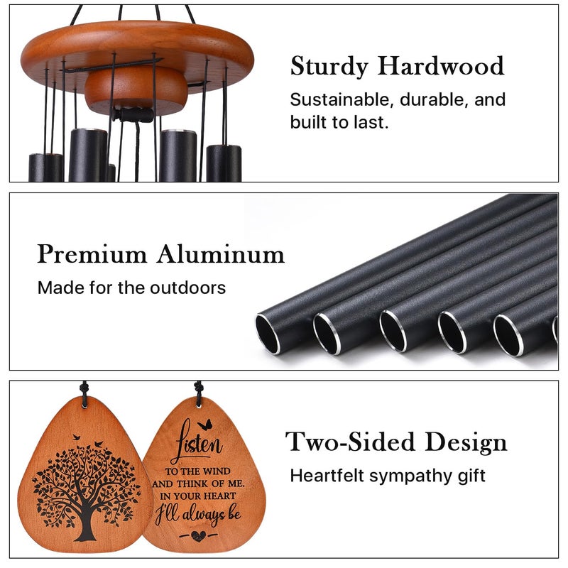 AMBOBE Memorial Wind Chimes for Loss of Loved One, Sympathy Wind Chimes Gift, Bereavement Gifts, Beautiful Outdoor Garden Decor with Soothing Melodic Tones - Image 4