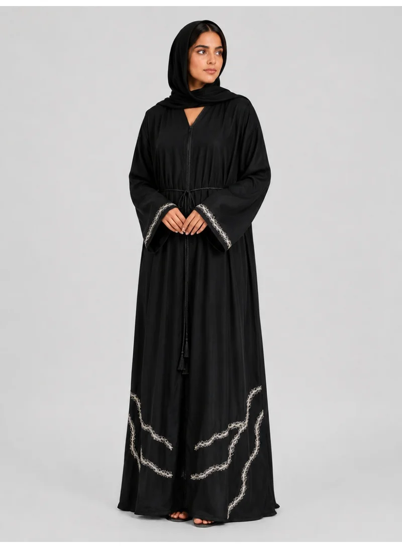 Reem Abayas Women's Beaded Abaya with Matching Sheila