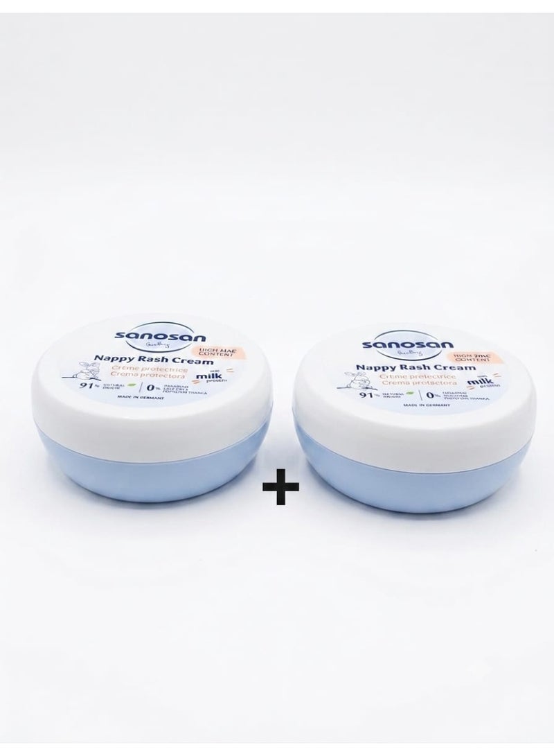 Two packs of high-protection baby diaper rash cream with milk protein and zinc (2 x 150 ml)