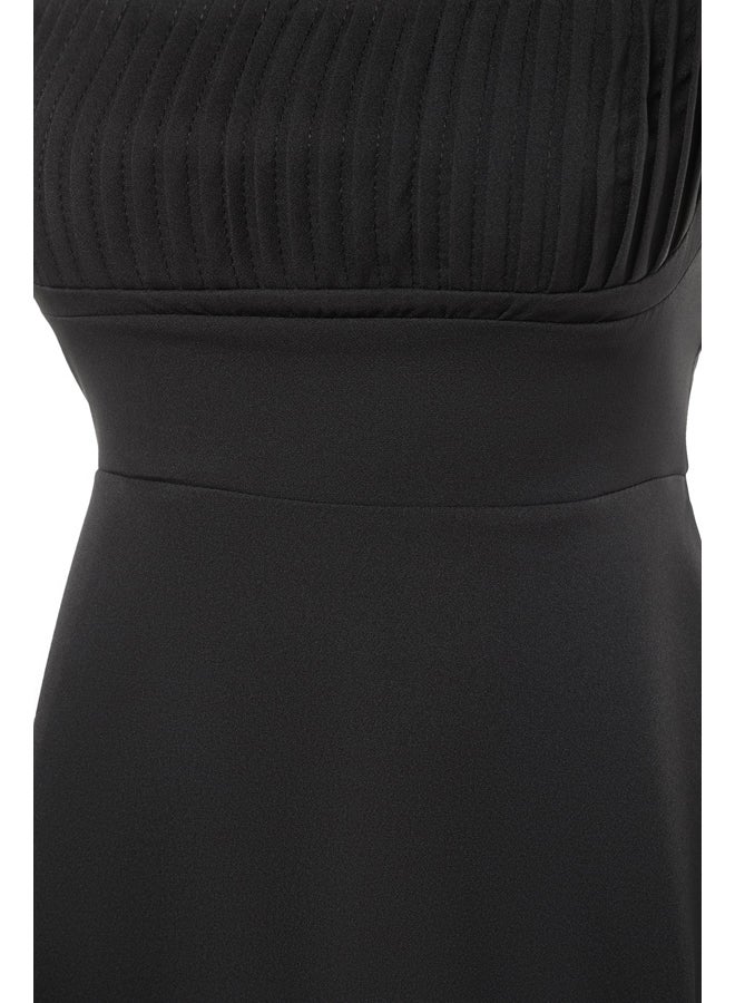 trendyol Black Open Waist/Skater Woven Elegant Evening Dress TPRSS23EL00031  - Image 4
