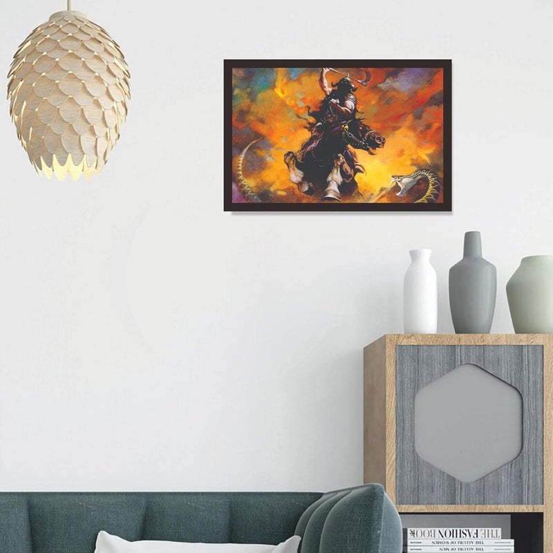 Mad Masters SciFi Warrior Framed Photo Fighter Wall Hanging Home Decor Painting for Living Room Bedroom Decoration 18 x 12 InchPaper - Image 5