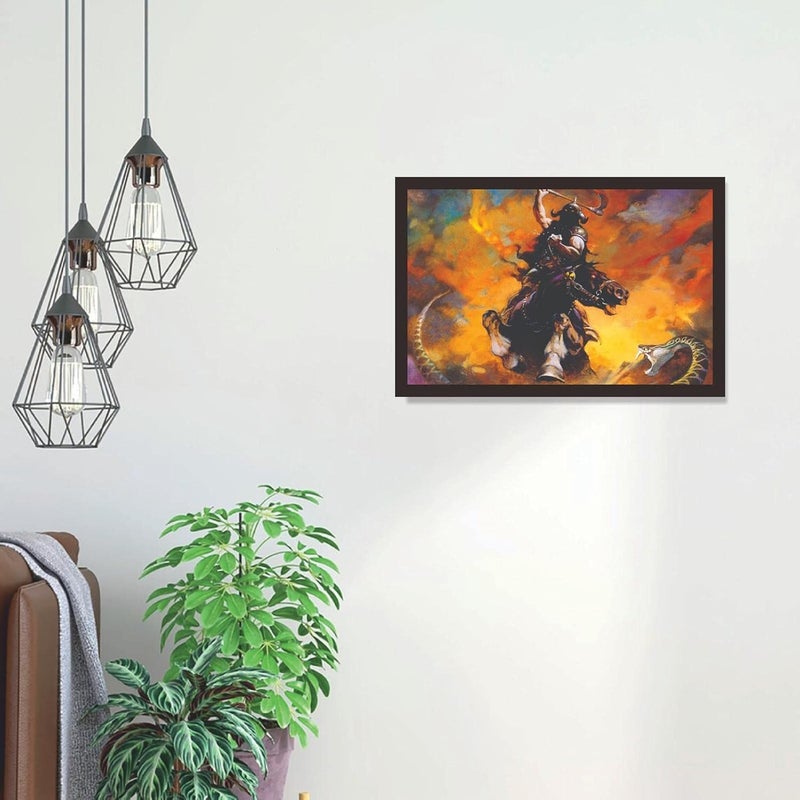 Mad Masters SciFi Warrior Framed Photo Fighter Wall Hanging Home Decor Painting for Living Room Bedroom Decoration 18 x 12 InchPaper - Image 4