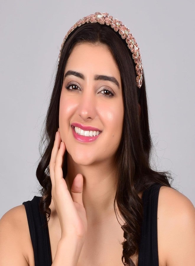 NNR طوق رأس أسود مرصع بأحجار الراين، مصنوع يدويًا، متوفر باللون الأسود، والذهبي الوردي، والفضي، والذهبي، والأبيض. إكسسوارات شعر كاملة لحفلات الزفاف للنساء والعرائس. - Image 5