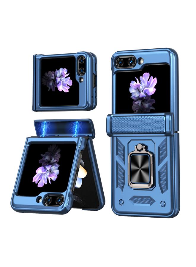 اس-توب جراب لهاتف Samsung Galaxy Z Flip6 5G مزود بمفصلة نافذة منزلقة مع حامل حلقي - Image 1