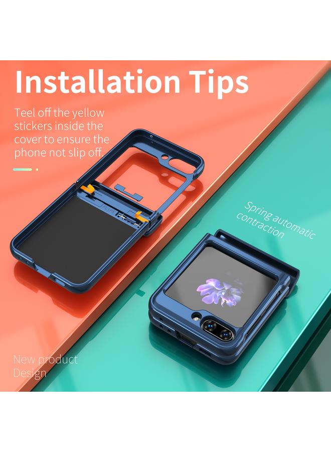 اس-توب جراب لهاتف Samsung Galaxy Z Flip6 5G مزود بمفصلة نافذة منزلقة مع حامل حلقي - Image 2