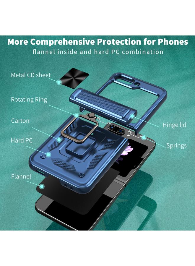 اس-توب جراب لهاتف Samsung Galaxy Z Flip6 5G مزود بمفصلة نافذة منزلقة مع حامل حلقي - Image 3