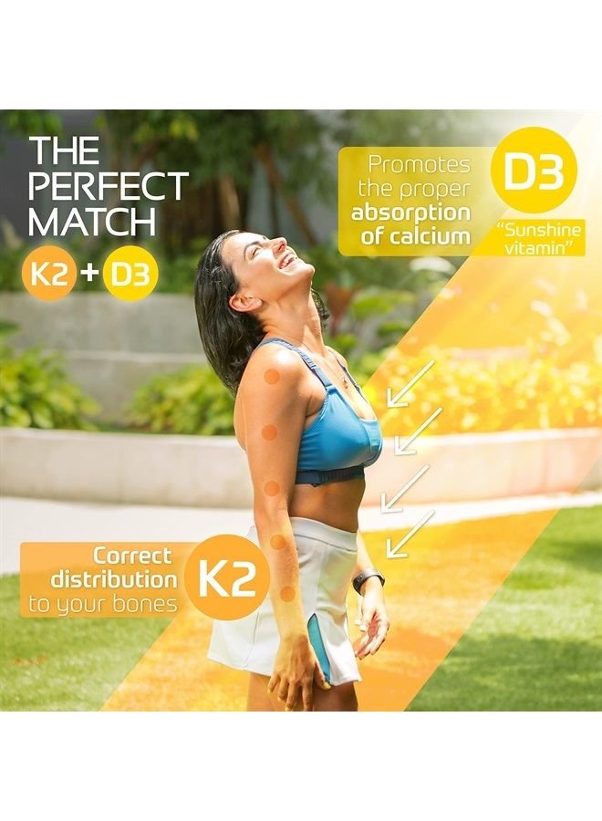 CogniTune Vitamin D3 5000 IU with Vitamin K2 (MK7) Supplement - Premium Immune, Heart & Bone Health Capsules - Vitamin K2 D3 Complex with 5000 IU of Vitamin D3 & 90 mcg of Vitamin K2 mk7-60 Count - Image 3