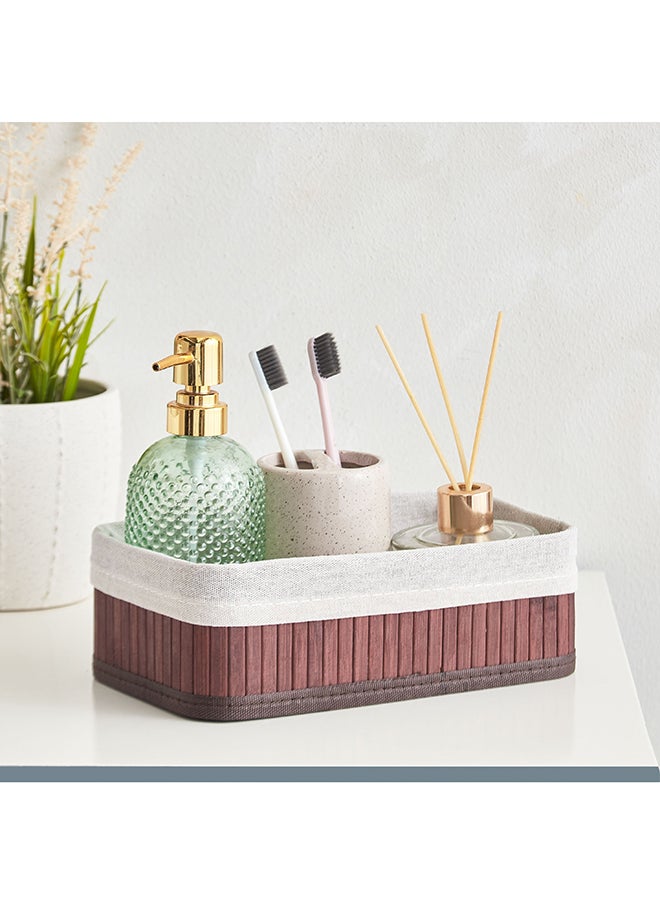 Home Box Knock Down Bamboo Collapsible Small Storage Basket 25 x 8 x 15 cm  - Image 1