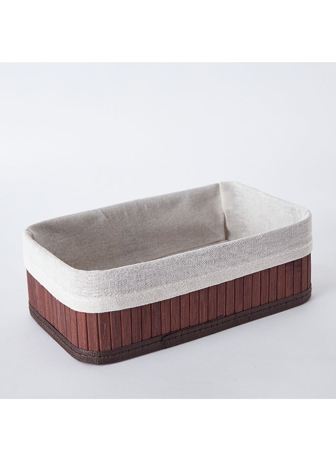 Home Box Knock Down Bamboo Collapsible Small Storage Basket 25 x 8 x 15 cm  - Image 5