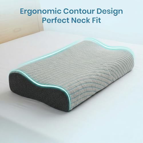 ROMA PUF Savaro Contour Memory Foam Pillow for Sleeping, 24x16 Inch, Soft Orthopedic Pillow for Neck Cervical Shoulder Support, for Side & Back Sleepers, Breathable for Home & Hotel Use (Dream Wave) - Image 3