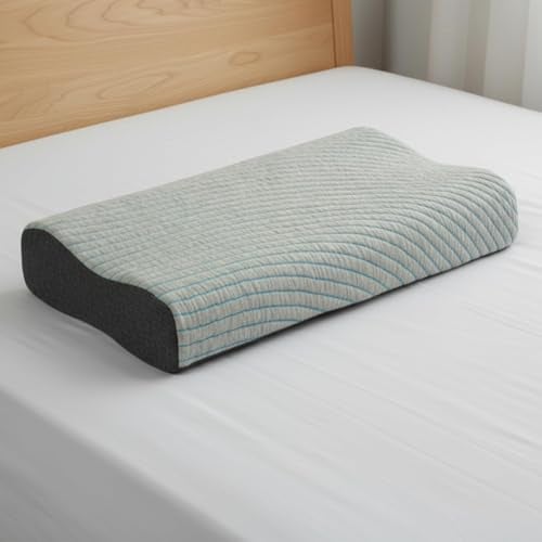 ROMA PUF Savaro Contour Memory Foam Pillow for Sleeping, 24x16 Inch, Soft Orthopedic Pillow for Neck Cervical Shoulder Support, for Side & Back Sleepers, Breathable for Home & Hotel Use (Dream Wave) - Image 1
