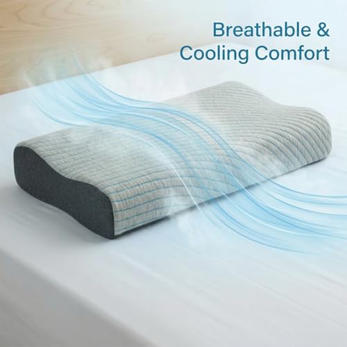 ROMA PUF Savaro Contour Memory Foam Pillow for Sleeping, 24x16 Inch, Soft Orthopedic Pillow for Neck Cervical Shoulder Support, for Side & Back Sleepers, Breathable for Home & Hotel Use (Dream Wave) - Image 4