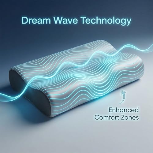 ROMA PUF Savaro Contour Memory Foam Pillow for Sleeping, 24x16 Inch, Soft Orthopedic Pillow for Neck Cervical Shoulder Support, for Side & Back Sleepers, Breathable for Home & Hotel Use (Dream Wave) - Image 2