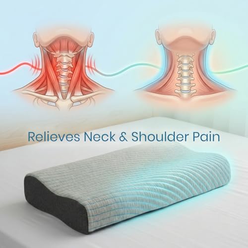 ROMA PUF Savaro Contour Memory Foam Pillow for Sleeping, 24x16 Inch, Soft Orthopedic Pillow for Neck Cervical Shoulder Support, for Side & Back Sleepers, Breathable for Home & Hotel Use (Dream Wave) - Image 5
