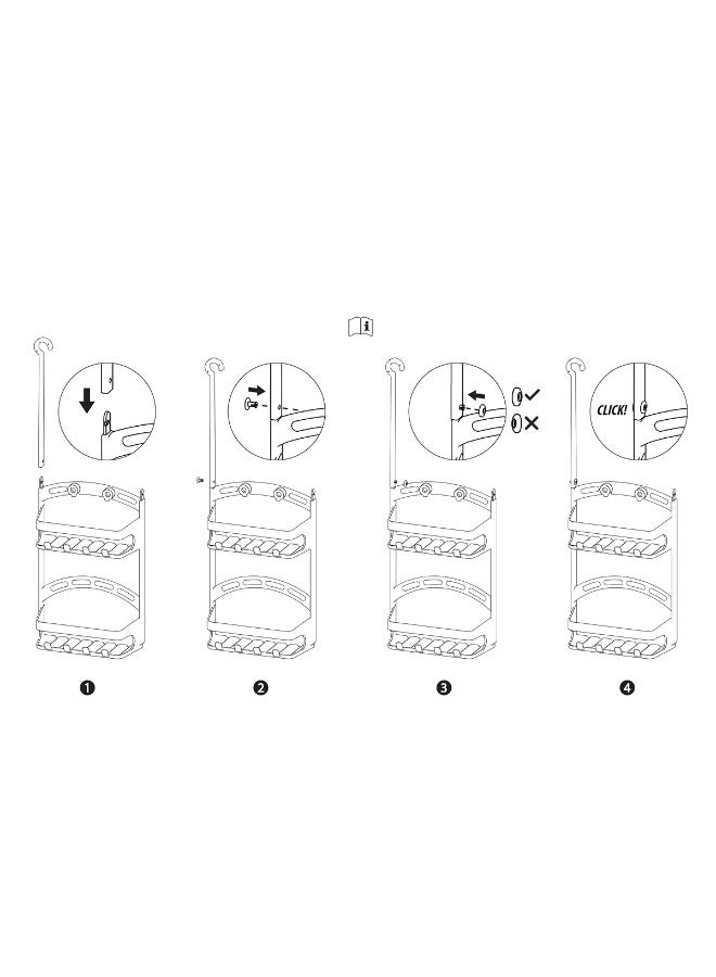 Metaltex حامل الدش Metaltex Shower-Flex – منظم دش قابل للتعديل مع أذرع مرنة، 2 رفوف وخطافات – تخزين مدمج للزجاجات حتى 1 لتر - Image 5