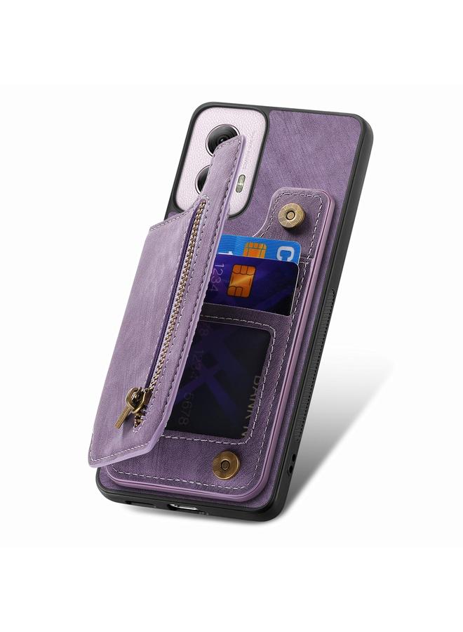 S-TOP Case For Motorola G Power 5G 2024 Retro Leather Zipper Wallet Back Phone Case - Image 4