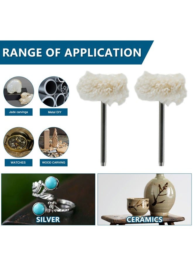 Aracombie 10PCS Polishing Buffing Wheel Set, 1/8 Inch Shank Cotton Buffing Kit Silver Polishing Tools, Watch Buffing Wheels Jewelry Polishing Kit - Image 4