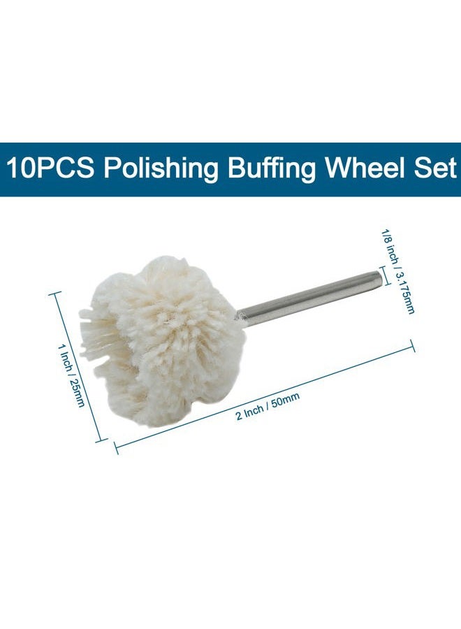 Aracombie 10PCS Polishing Buffing Wheel Set, 1/8 Inch Shank Cotton Buffing Kit Silver Polishing Tools, Watch Buffing Wheels Jewelry Polishing Kit - Image 5
