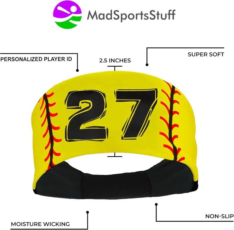 MadSportsStuff Softball Headband for Girls with Jersey Number (Numbers 00-39) - Image 4