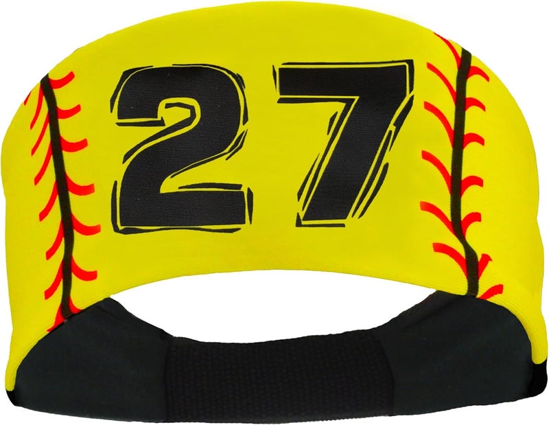 MadSportsStuff Softball Headband for Girls with Jersey Number (Numbers 00-39) - Image 1