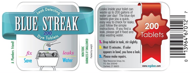 New Resources Group Blue Streak Pro 200 Dye Tablets (Detect Silent Leaks) Bulk in EZ Pour Container | Toilet Tank Leak Detection | Plumbers Friend - Image 4