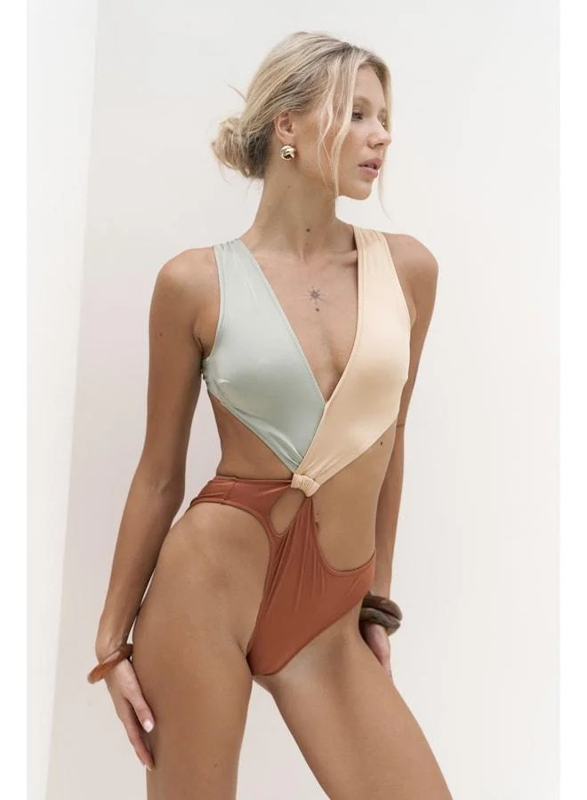 Bohemai  Zahra Color-Block Tile Swimsuit for Women | Best Price UAE