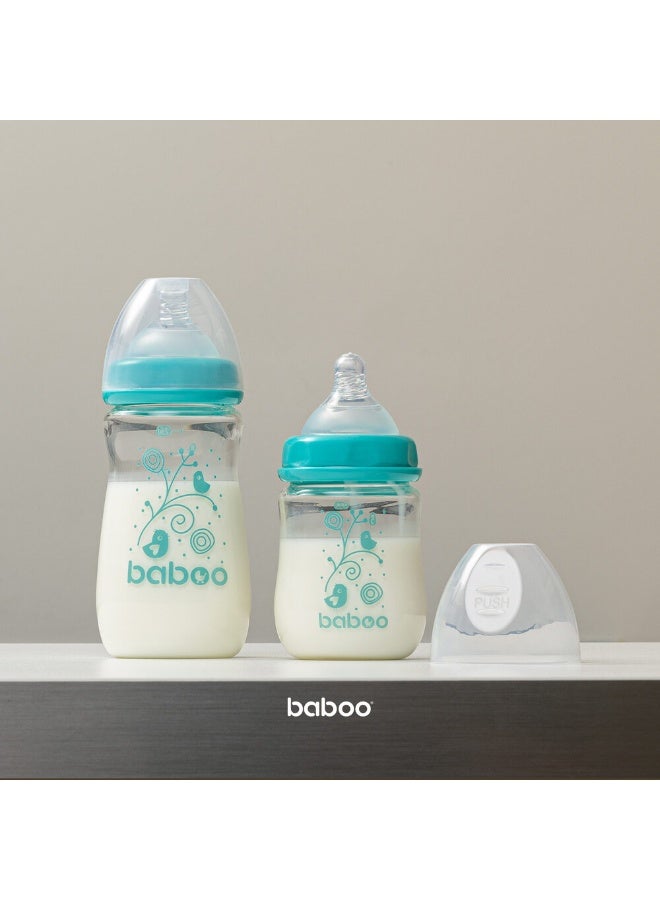 Baboo - Anti Colic Glass Bottle Set with Wide Neck - Pack of 2 - 250ml - Image 3