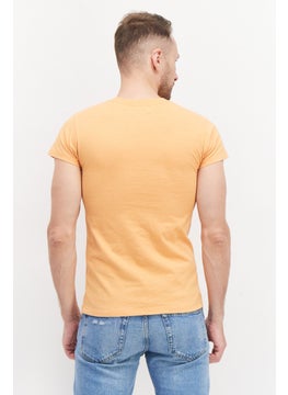 Levi's Men Crew Neck Short Sleeve Plain T-Shirt, Orange  - Image 2