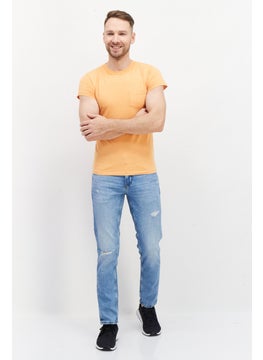 Levi's Men Crew Neck Short Sleeve Plain T-Shirt, Orange  - Image 3