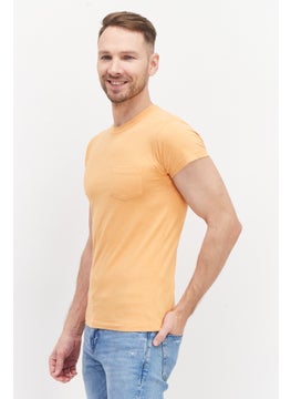 Levi's Men Crew Neck Short Sleeve Plain T-Shirt, Orange  - Image 4