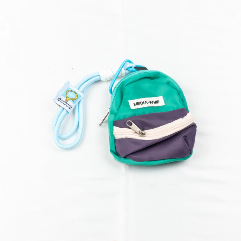 Wallet, Coin Purse, Key Chain & Bag Charm All in One - Green Blue