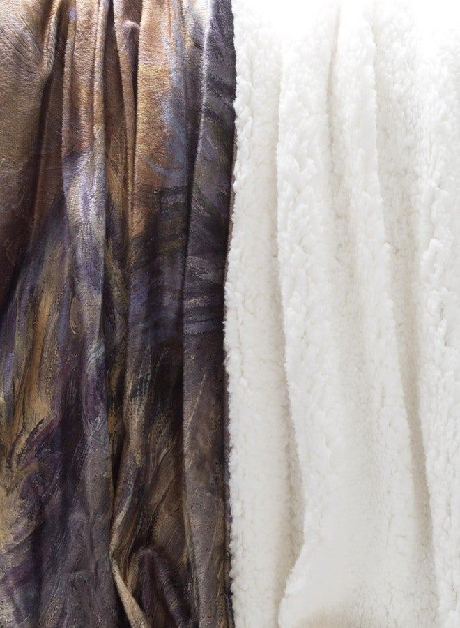 Lavish Home Sherpa Fleece Throw Blanket - Wolf Print Pattern, Lightweight Hypoallergenic Bed or Couch Soft Cozy Plush Blanket for Adults and Kids - Image 2