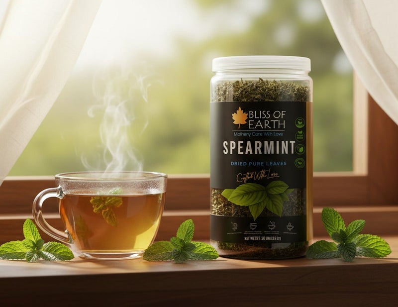 Bliss of Earth Spearmint Tea For PCOS Relief 2X100g, Aromatic Egyptian Spearmint Leaves - Image 2
