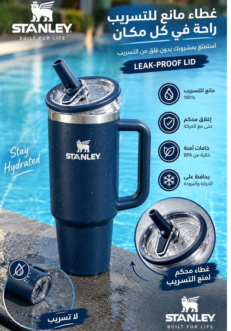 Stanley The Original Stanley Mug, Sealed Stanley, 40oz Stanley Mug with Straw and Handle, Insulated Mug with Lid, H2.0 Flow State Stainless Steel Coffee Mug for Hot Iced Drinks, Travel Mug with Handle - Image 1
