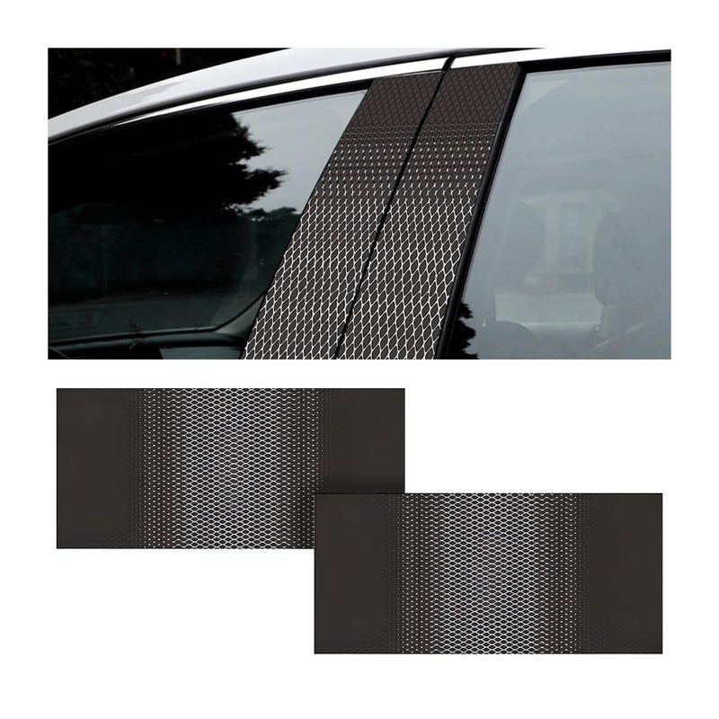 HZEL Carbon Fiber Car Window Pillar Stickers 2PCS Waterproof Vehicle Door B Pillar Post Scratch Cover Trim Decals Auto Exterior Protection Film Accessories Universal Fit Black - Image 3