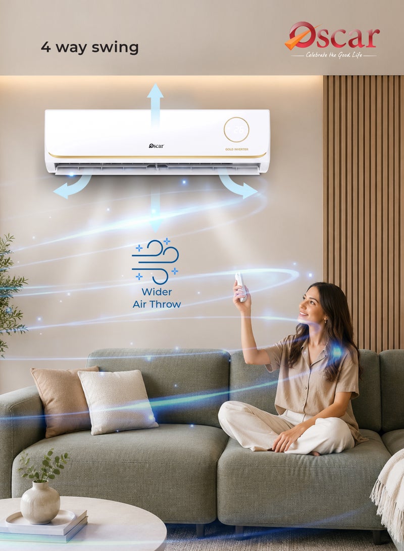 أوسكار مكيف هواء سبليت "أوسكار" بتقنية الإنفرتر وسعة 1.5 طن | تبريد فقط | ضاغط دوار (Rotary) | تبريد سريع وموفر للطاقة | تشغيل هادئ | لون أبيض - OSMC18KSCR32INV - Image 5
