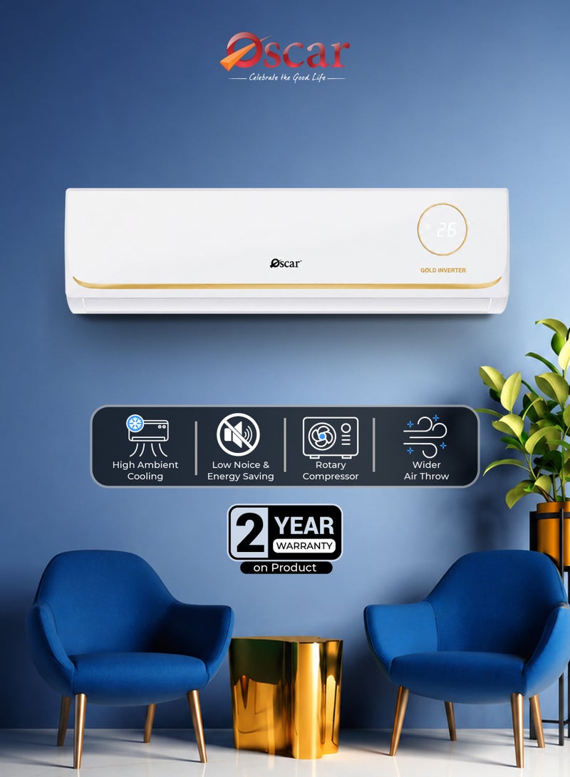 أوسكار مكيف هواء سبليت "أوسكار" بتقنية الإنفرتر وسعة 1.5 طن | تبريد فقط | ضاغط دوار (Rotary) | تبريد سريع وموفر للطاقة | تشغيل هادئ | لون أبيض - OSMC18KSCR32INV - Image 1