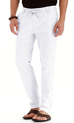 Sailwind Men's Drawstring Linen Pants Casual Summer Beach Loose Trousers - Image 3