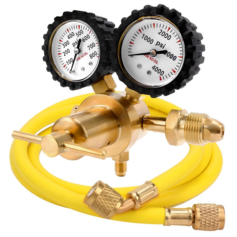 Tutor Auto Nitrogen Regulator with 0-800 PSI Delivery Pressure, 60" Hose CGA580 Inlet Connection and 1/4'' Male Flare Outlet Connection - Image 1