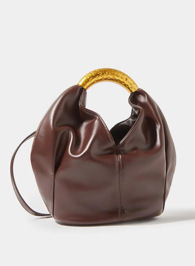 ستايلي Brown Metal Handle Handbag