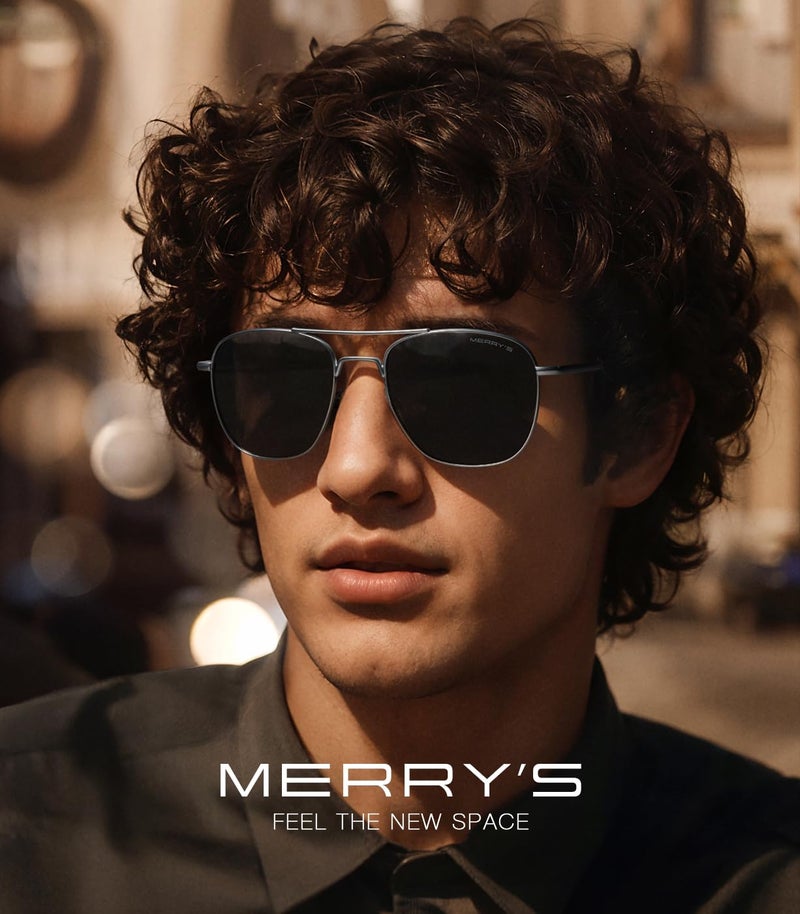 MERRY'S Classic Square Aviator Military Polarized Sunglasses for Men or Women S8636 - Image 2