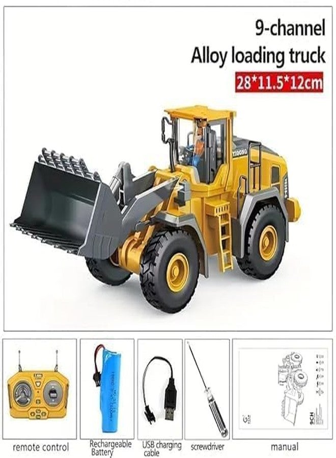 DD WORLD 9 Channel RC Excavator Toy - 1:24 Scale JCB Truck with Metal Shovel | Realistic Construction Tractor Toy for Boys & Adults | 2.4GHz Remote Control Vehicle - Image 5