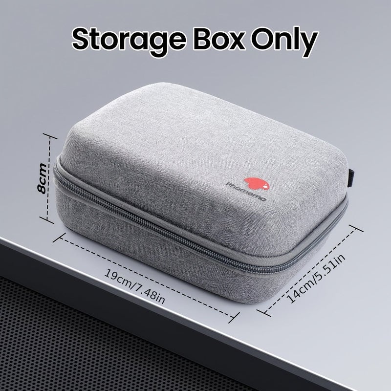 Grey Hard Shell Travel Carry Case And Organizer For Mini Label Printer M110 M220 M221 Tape Roll Charging Cable And Labeler - Image 4