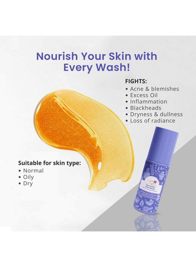 Saffr'n Ayurvedic Face Wash with Saffron extract, Vitamin C, Retinol for Clear & Radiant Skin, 100 ml - Image 4