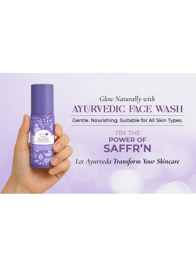 Saffr'n Ayurvedic Face Wash with Saffron extract, Vitamin C, Retinol for Clear & Radiant Skin, 100 ml - Image 2