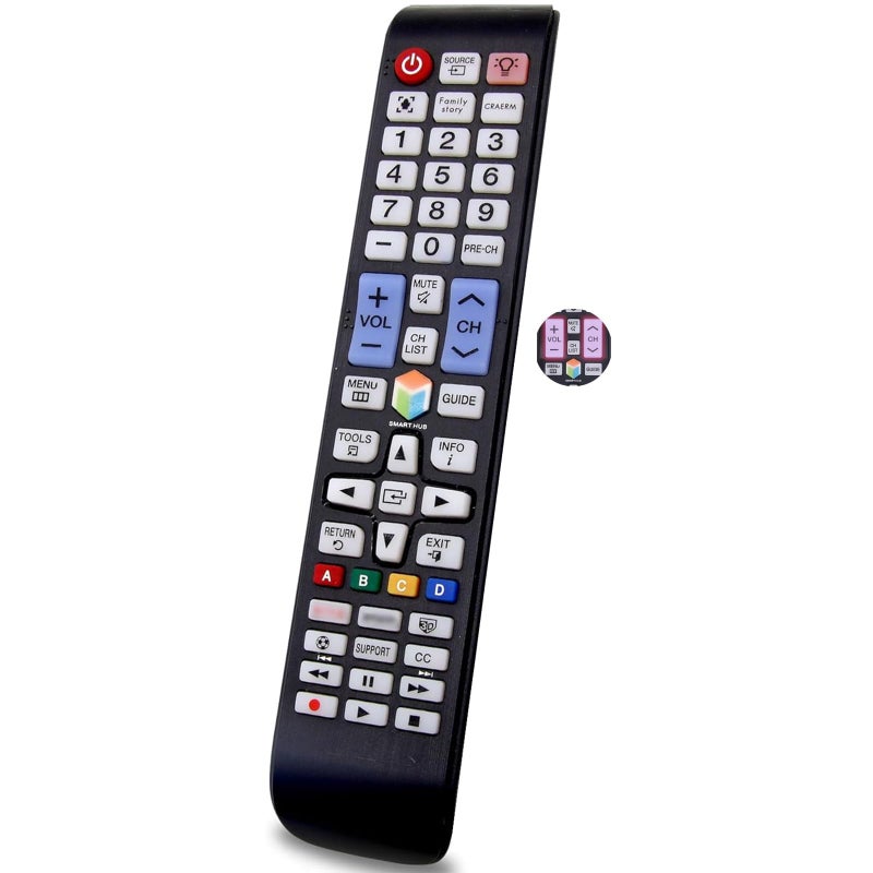 MYHGRC-Replacement Samsung Backlit TV Remote Control for All Samsung LED Smart TVs with Netflix, Prim Video, Smart Hub Button - Image 1