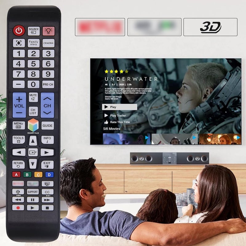MYHGRC-Replacement Samsung Backlit TV Remote Control for All Samsung LED Smart TVs with Netflix, Prim Video, Smart Hub Button - Image 5