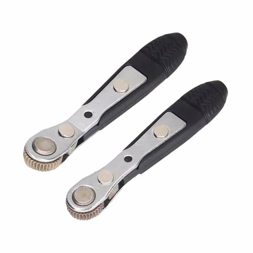 PANSHIYON Mini Ratchet Wrench,2 Pieces 1/4 Inch Right Angle Screwdriver with Low Profile,Close Quarters,Offset Reversible Drive Handle for Bits - Image 1