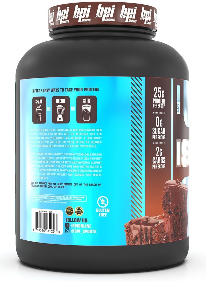 BPI SPORTS Bpi Iso Hd- Pure Isolate Protein Chocolate Brownie (2,484G) 5.48Lb  - Image 2