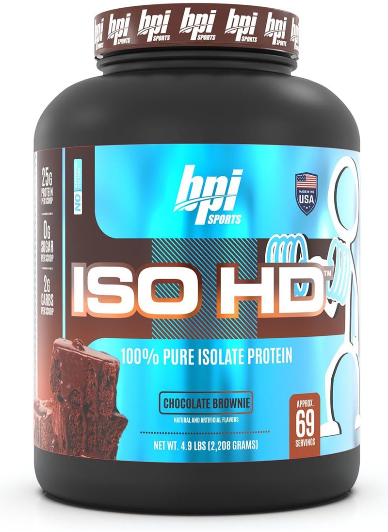 BPI SPORTS Bpi Iso Hd- Pure Isolate Protein Chocolate Brownie (2,484G) 5.48Lb  - Image 1